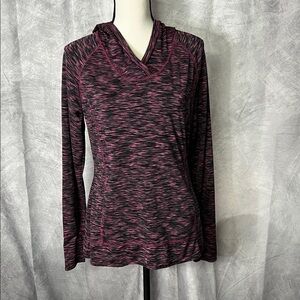 Tangerine Wine Space Dye Lightweight Performance Hoodie  - MED